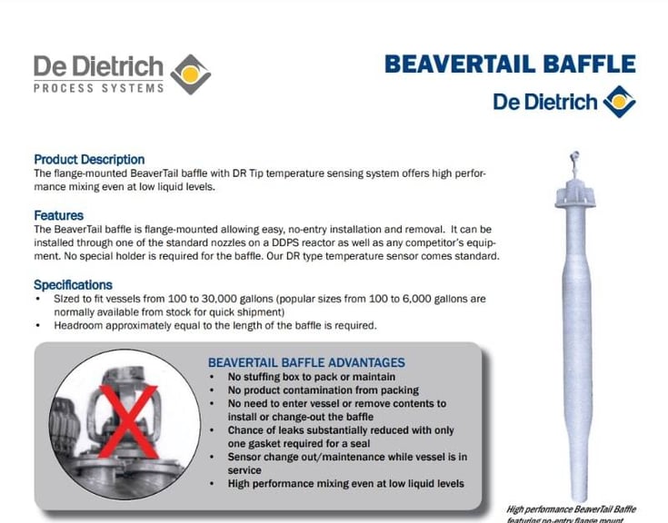 BeaverTail Baffle data sheet