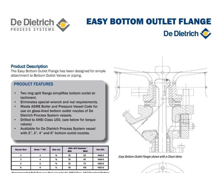 Easy Bottom Outlet Flange