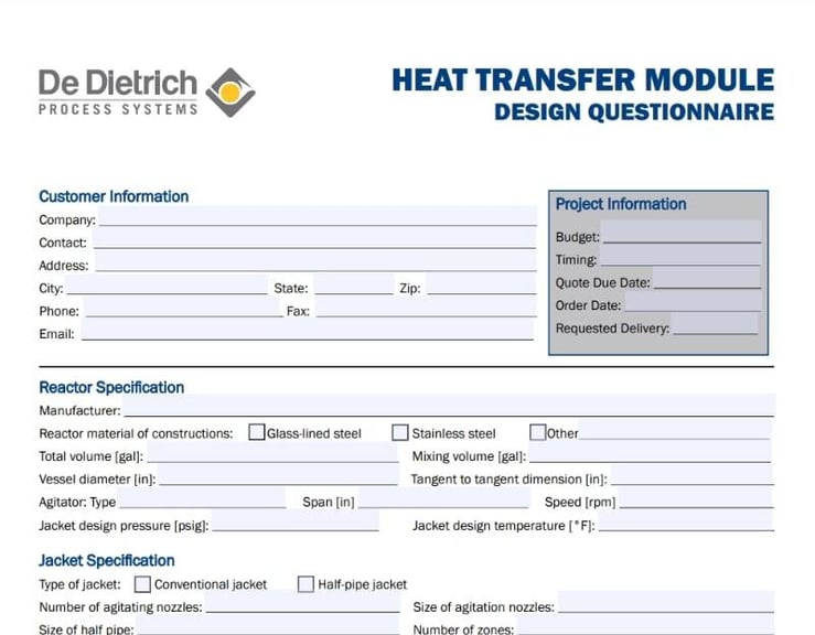 Heat Transfer Module Questionnaire