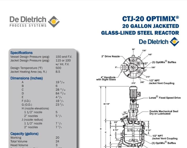 OptiMix Reactor cut sheets