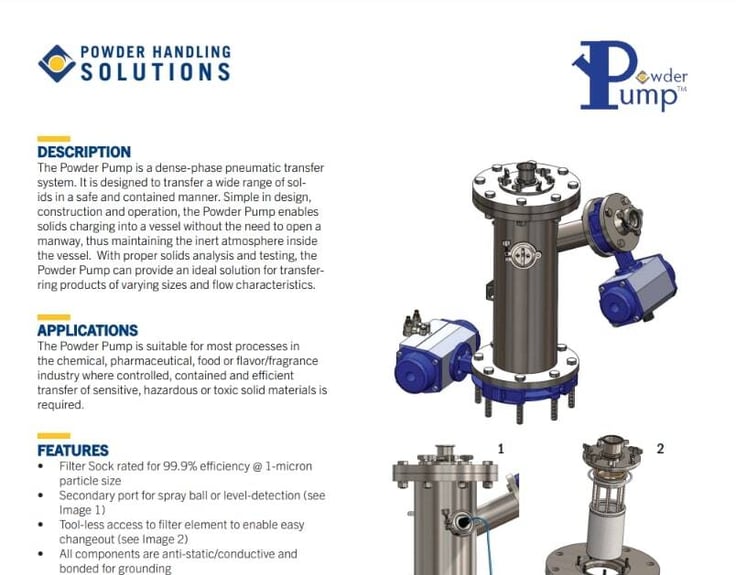 Powder Pump data sheet