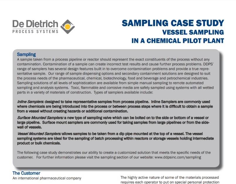 Vessel sampling case study