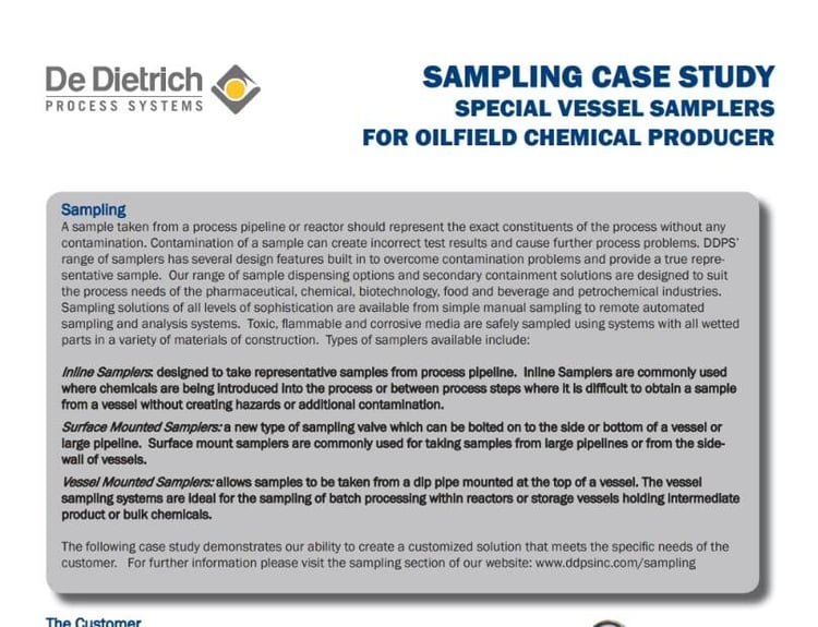 oilfield chemical producer sampling case study